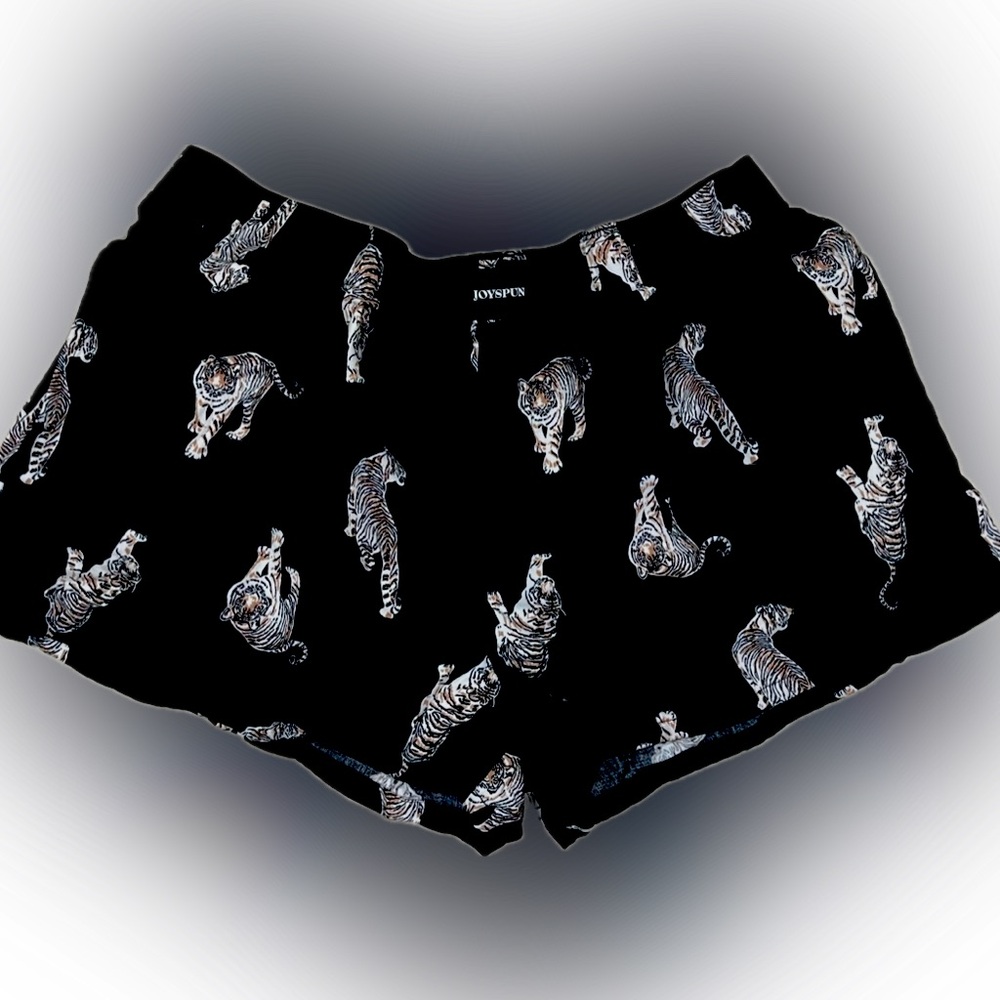 Men's/Women’s Black Tiger Boxer Style Shorts